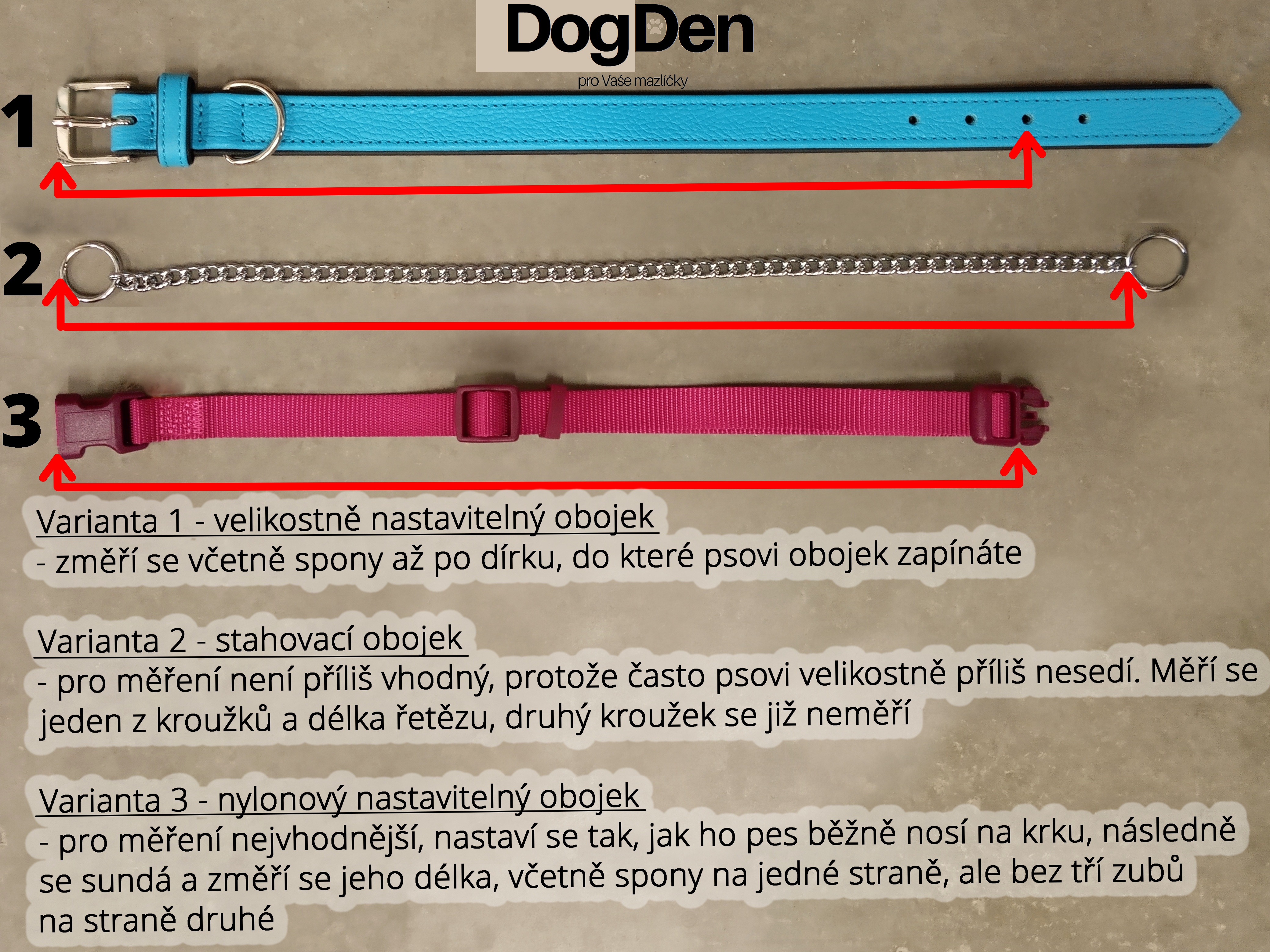 jak správně změřit obvod krku psa 