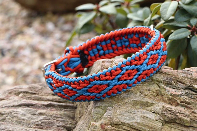 Lávově červený nastavitelný obojek - šíře 4 cm