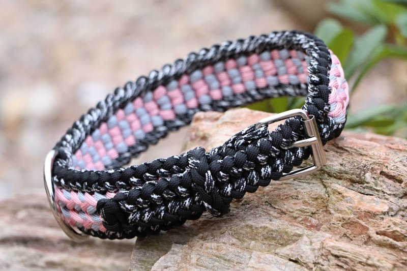 Starorůžový nastavitelný obojek - šíře 4 cm