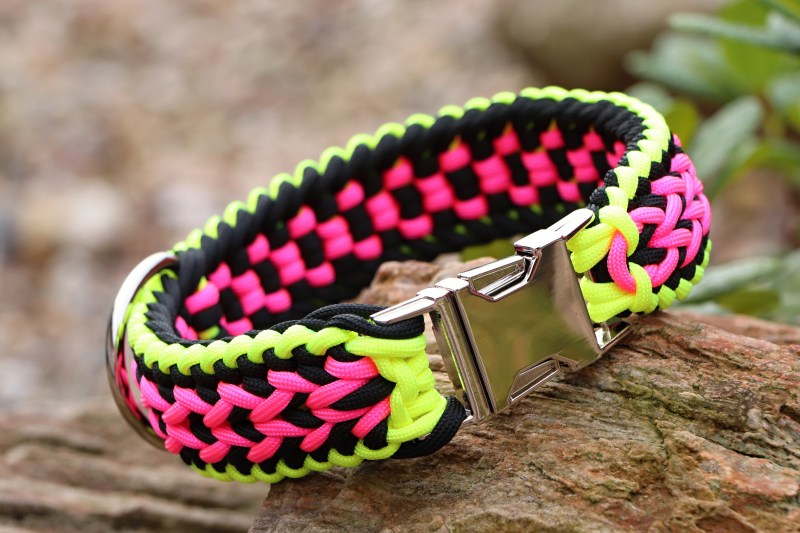 Neon pevný obojek - šíře 4 cm