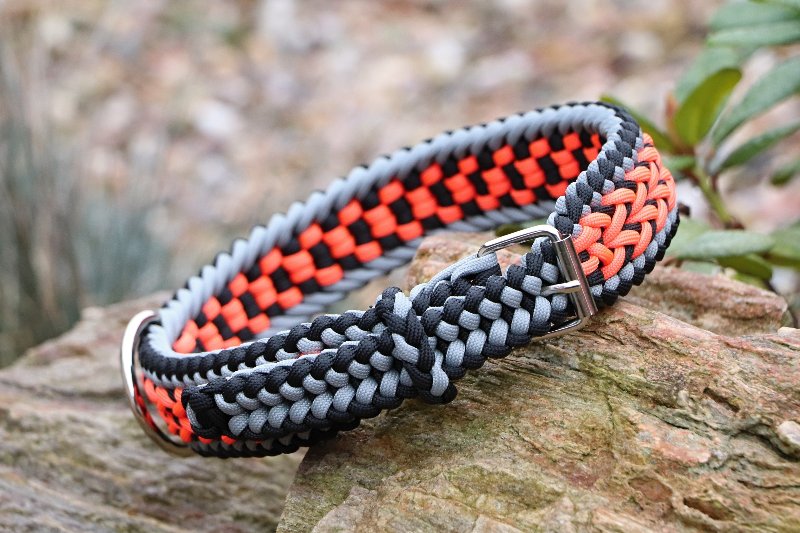 Neon oranžový nastavitelný obojek - šíře 4 cm