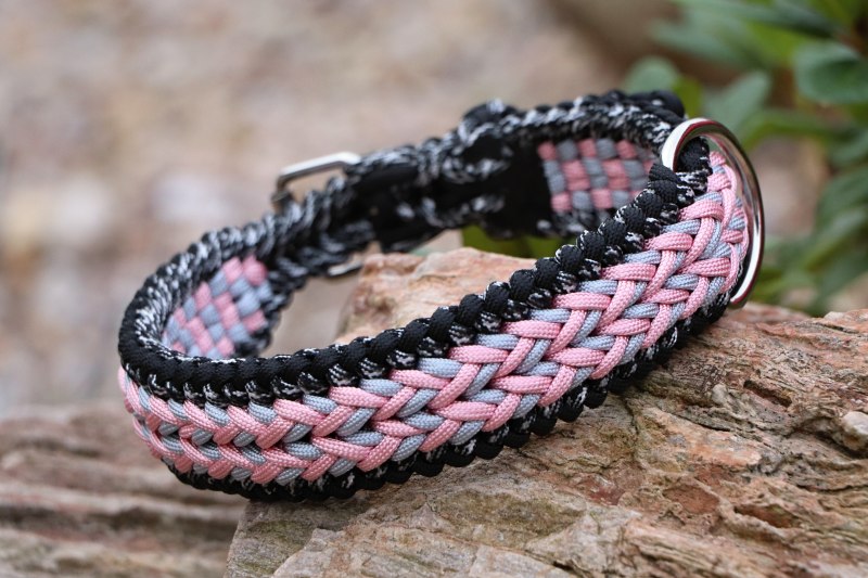 Starorůžový nastavitelný obojek - šíře 4 cm