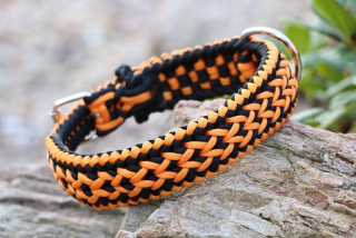 Oranžový nastavitelný obojek - šíře 4 cm