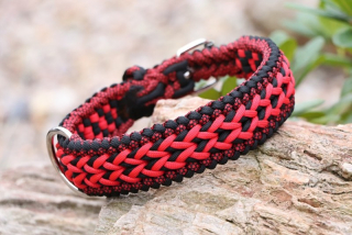 Červený nastavitelný obojek - šíře 4 cm