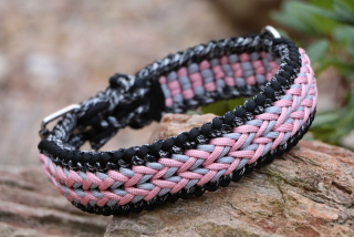 Starorůžový nastavitelný obojek - šíře 4 cm
