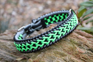 Neon zelený nastavitelný obojek - šíře 4 cm