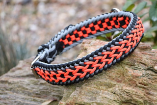 Neon oranžový nastavitelný obojek - šíře 4 cm